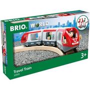 Pociągi dla dzieci - Brio Pociąg osobowy z wagonikami czerwono-biały - miniaturka - grafika 1