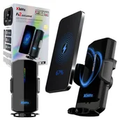 Uchwyty samochodowe do telefonów - Xblitz Automatyczny Uchwyt Samochodowy Z Ładowaniem Bezprzewodowym I Przewodowym FX2 Exclusive - miniaturka - grafika 1