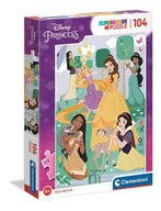 Puzzle - Clementoni Puzzle 104 elementy Super Kolor Księżniczki Disneya GXP-812560 - miniaturka - grafika 1