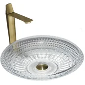 Umywalki - Mexen Heba szklana umywalka nablatowa 45 x 45 cm, transparent - 24064500 - miniaturka - grafika 1