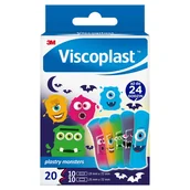 Apteczki i materiały opatrunkowe - Viscoplast Plastry Monsters 20 Sztuk - miniaturka - grafika 1