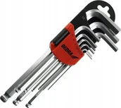 Klucze i nasadki - Dedra Klucze sześciokątne kulka długie 1.5-10mm zestaw 9szt, CRV - miniaturka - grafika 1