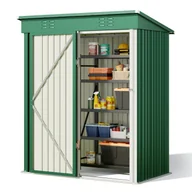 Altany ogrodowe - Metalowa szopka ogrodowa 162x95x182 cm, zielona szopka do wyposażenia o stabilnej konstrukcji dla ogrodu Bealife - miniaturka - grafika 1