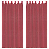 Zasłony - vidaXL Zasłony woalowe z pętelkami 2 szt. Wino czerwone 140x225 cm - miniaturka - grafika 1