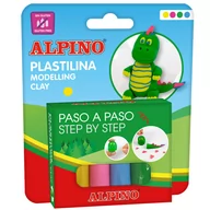 Masy plastyczne - ALPINO Zestaw plasteliny 25g x 4 kolory DINO - miniaturka - grafika 1