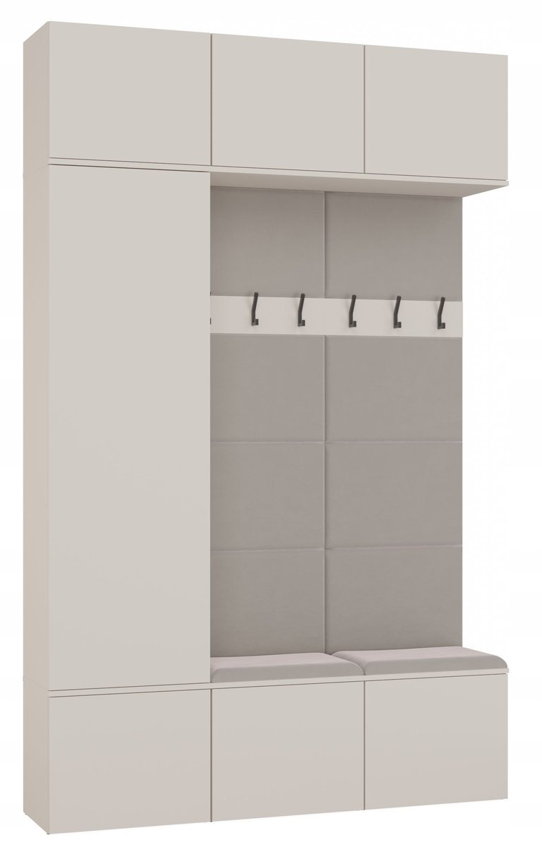 Garderoba HAGA III 1Sz2W Kaszmir Beż Szafa + 2X Wieszak Do Przedpokoju Topeshop