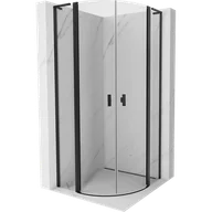 Kabiny prysznicowe - Mexen Mist L kabina prysznicowa półokrągła uchylna 90 x 90 cm, transparent, czarna - 8A32L-090-090-70-00 - miniaturka - grafika 1