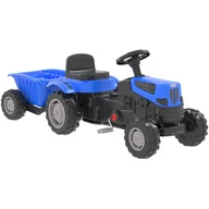 Jeździki dla dzieci - WOOPIE Traktor na Pedały Farmer GoTrac MAXI PLUS z Przyczepą Niebieski Ciche Koła - miniaturka - grafika 1