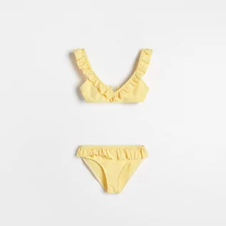 Stroje kąpielowe dla dziewczynek - Reserved - Dwuczęściowy strój kąpielowy w paski - Żółty - grafika 1