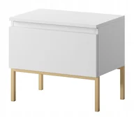 Szafki nocne - Szafka nocna Bemmi biała ze złotymi nogami Selsey Design - miniaturka - grafika 1