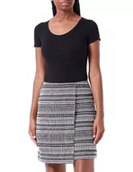 Spódnice - Taifun Damskie 310315-11151 Spódnica, czarna wzorzysta, 46, Czarny wzór, 46 - miniaturka - grafika 1