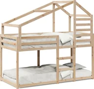 Łóżka dla dzieci i młodzieży - Łóżko piętrowe bez materaca, 90x200 cm, lite drewno sosnowe - miniaturka - grafika 1