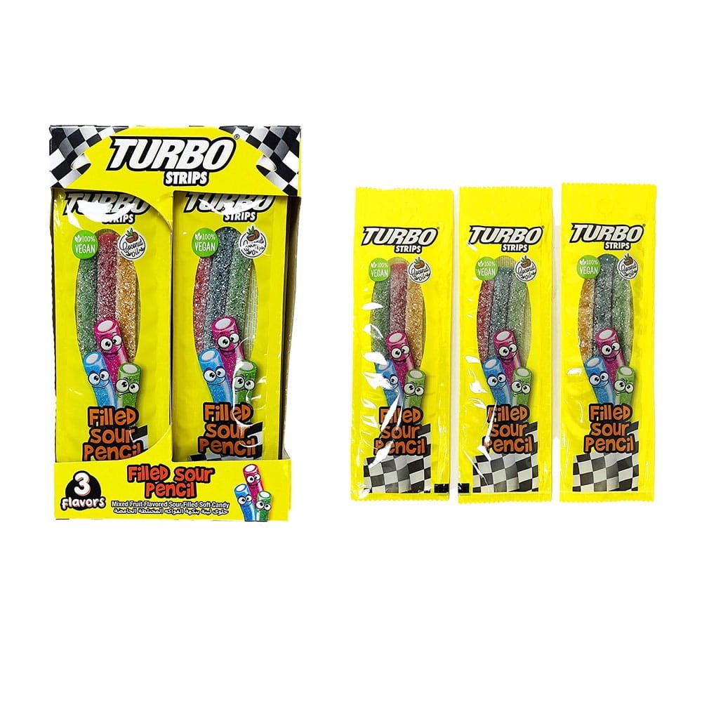 TURBO STRIPS KWAŚNE ŻELKI VEGAŃSKIE 12SZT