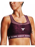 Bielizna sportowa damska - Biustonosz sportowy UNDER ARMOUR Project Rock Bra - fioletowy - miniaturka - grafika 1
