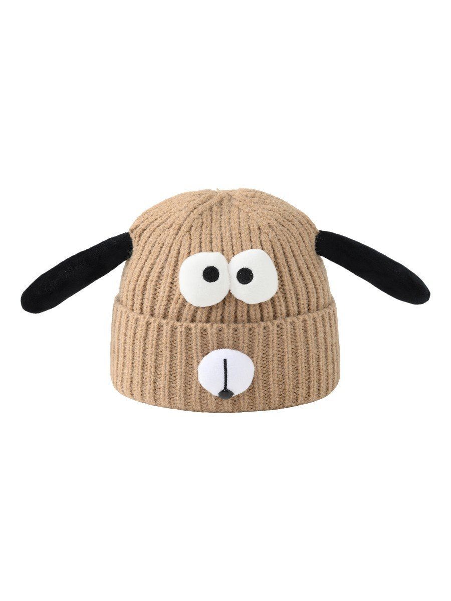 Chłopięca czapka zimowa Baranek z Aplikacją 3D beżowa Be Snazzy r.48/54