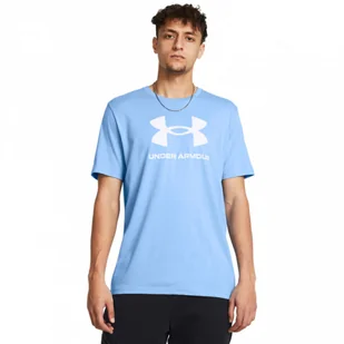 Męski t-shirt z nadrukiem Under Armour UA Sportstyle Logo Update Ss - niebieski - UNDER ARMOUR - Koszulki sportowe męskie - miniaturka - grafika 1
