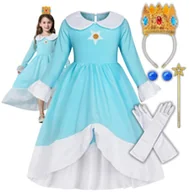 Stroje karnawałowe - Strój Księżniczka Rosalina Peach Sukienka Super Mario Na Bal Zestaw 140 146 - miniaturka - grafika 1