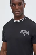 Koszulki męskie - Puma t-shirt bawełniany SQUAD męski kolor czarny z nadrukiem 678968 - miniaturka - grafika 1