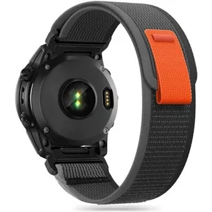 Pasek TECH-PROTECT Nylon do Garmin Fenix 3/5X/3HR/5X Plus/6X/6X Pro/7X (51mm) Czarno-pomarańczowy - Akcesoria do smartwatchy - miniaturka - grafika 1