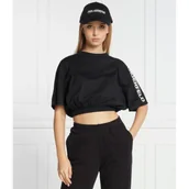 Koszulki i topy damskie - Karl Lagerfeld T-shirt nylon mix | Relaxed fit - miniaturka - grafika 1