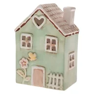 Świeczniki - Świecznik domek ceramika prezent zielony ozdobny - miniaturka - grafika 1