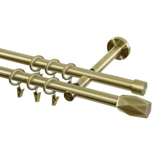 Karnisz Heksagon 300 cm podwójny antyczny mosiądz mat 16/19 mm Inspire - Karnisze - miniaturka - grafika 1