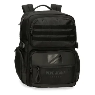 Pepe Jeans Bromley Plecak Przenośny Przenośny 15,6 cala Czarny 28x40x16 cm Poliester 20,46 l by Joumma Bags, Czarny (Black), Talla única, Regulowany plecak - Plecaki - miniaturka - grafika 1