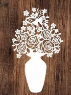 Zabawki kreatywne - Wazon z kwiatami- wycinanka z kartonu - miniaturka - grafika 1