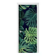 Naklejki na ścianę - Naklejka na drzwi HOMEPRINT Zielone liście monstera 75x205 cm - miniaturka - grafika 1