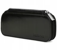 Piórniki - Piórnik Skórzany Etui na Pióro Długopisy Czarny - miniaturka - grafika 1