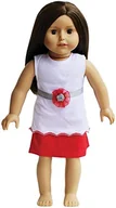 Spódnice - The New York Doll Collection Strój - Biały Top i Czerwona Spódnica z Pasującym Czerwono Srebrnym Paskiem - Dla 18 cali / 46 cm Lalki Modowe - Ubrania Dla Lalek Ekwipunek - miniaturka - grafika 1