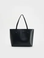 Torebki damskie - Reserved - Torebka shopper z imitacji skóry - czarny - miniaturka - grafika 1