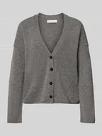 Swetry damskie - Kurtka z dzianiny o kroju oversized z czystej żywej wełny - miniaturka - grafika 1