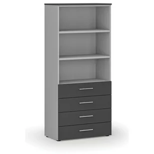 Szafa biurowa z szufladami PRIMO GRAY, 1781 x 800 x 420 mm, szary/grafit - Szafy biurowe - miniaturka - grafika 1