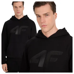 Bluza dresowa z kapturem męska 4F 4FWMM00TSWSM1766-20S Czarny Roz. 3XL - Bluzy męskie - miniaturka - grafika 1