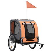 Sprzęt podróżny i transportery dla psów - vidaXL VidaXL Przyczepka rowerowa dla psa pomarańczowo-brązowa 91764 - miniaturka - grafika 1