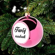 Bombki - Duża różowa bombka na choinkę z Twoim nadrukiem - miniaturka - grafika 1