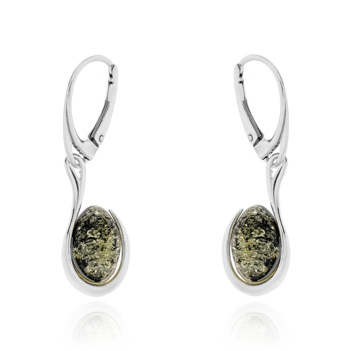 Srebrne kolczyki z bursztynem bigiel pr. 925