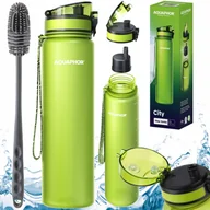 Butelki filtrujące - Zestaw butelka filtrująca + szczoteczka do mycia Aquaphor City 1l zielona - miniaturka - grafika 1