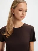 Koszulki i topy damskie - Top basic czekoladowy brąz - miniaturka - grafika 1