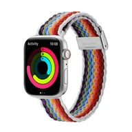 Akcesoria do smartwatchy - Dux Ducis Strap (Mixture II Version) pasek Apple Watch Ultra, SE, 8, 7, 6, 5, 4, 3, 2, 1 (49, 45, 44, 42  mm) pleciona opaska bransoleta pale stripes - miniaturka - grafika 1