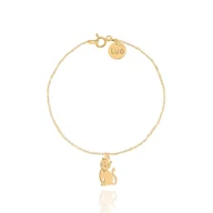 Bransoletki - Bransoletka srebrna pozłacana z kotkiem - miniaturka - grafika 1