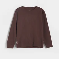 Bluzki dla chłopców - Reserved - Koszulka longsleeve - ciemnobrązowy - miniaturka - grafika 1