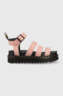 Dr. Martens sandały skórzane Blaire damskie kolor różowy na platformie DM30706329 - Sandały damskie - miniaturka - grafika 1