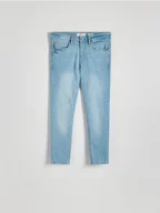Spodnie męskie - Reserved - Jeansy skinny z efektem sprania - niebieski - miniaturka - grafika 1