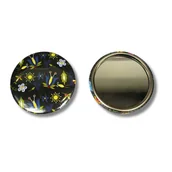 Lusterka do makijażu - Lusterko folk kaszubski kwiaty czarne - miniaturka - grafika 1