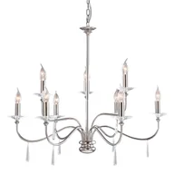Lampy sufitowe - Elstead Lampa wisząca Metalowy żyrandol do jadalni Finsbury Park świecznikowy FP9-POL-NICKEL FP9-POL-NICKEL - miniaturka - grafika 1