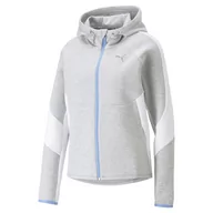 Bluzy damskie - Bluza z kapturem damska Puma Evostripe szara 67308504-S - miniaturka - grafika 1