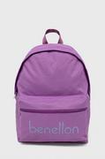 Plecaki szkolne i tornistry - United Colors of Benetton plecak dziecięcy kolor fioletowy duży wzorzysty - miniaturka - grafika 1