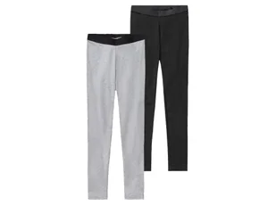 pepperts!® Legginsy dziewczęce z bawełną, 2 pary (Czarny/ szary, 158/164) - Spodnie i spodenki dla dziewczynek - miniaturka - grafika 1